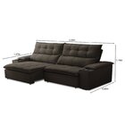 Sofá Retrátil E Reclinável 4 Lugares 250cm Com Porta Copos E