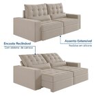 Sofá Retrátil E Reclinável 4 Lugares 250cm Embaúba Extra Cabe