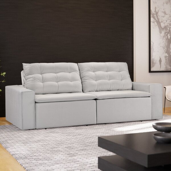 Sofá Retrátil E Reclinável 4 Lugares 250cm Molas Espirais Vel