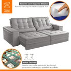 Sofá Retrátil E Reclinável 4 Lugares 250cm Tato  Veludo Cinza