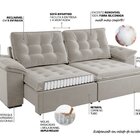 Sofá Retrátil E Reclinável 4 Lugares 250cm Veludo Detroit Mar