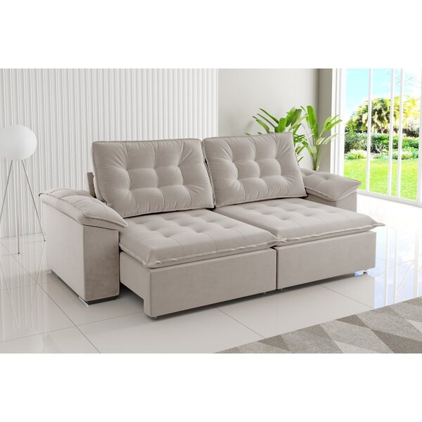 Sofá Retrátil E Reclinável 4 Lugares 250cm Veludo Detroit Mar