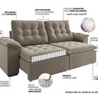 Sofá Retrátil E Reclinável 4 Lugares 250cm Veludo Detroit Pér