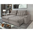 Sofá Retrátil E Reclinável 4 Lugares 250cm Veludo Guaxupé  Be