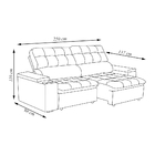 Sofá Retrátil E Reclinável 4 Lugares 250cm Zoho Porta Copos N