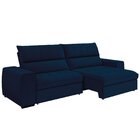 Sofá Retrátil E Reclinável 4 Lugares 255cm Barcelona Azul