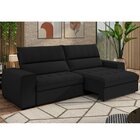 Sofá Retrátil E Reclinável 4 Lugares 255cm Barcelona Preto