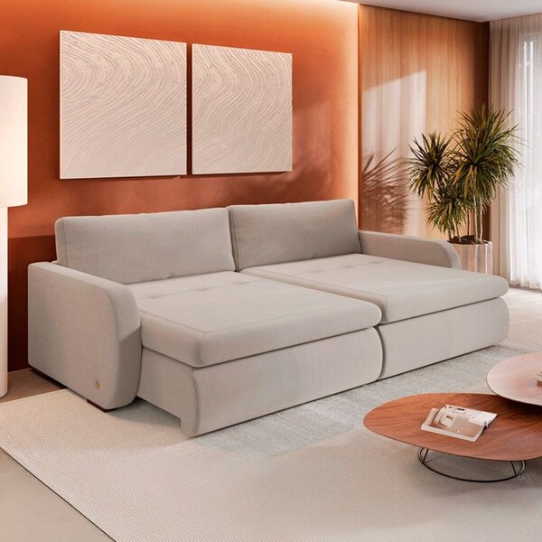 Sofá Retrátil E Reclinável 4 Lugares 260cm Sunset Cru