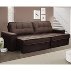 Sofá Retrátil E Reclinável 4 Lugares 270cm Iduna  Marrom