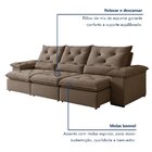 Sofá Retrátil E Reclinável 4 Lugares 270cm Londres Plus Yesca