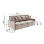 Sofá Retrátil E Reclinável 4 Lugares 280cm Dália Cabecasa Mad