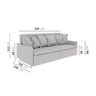 Sofá Retrátil E Reclinável 4 Lugares 280cm Dália Cabecasa Mad