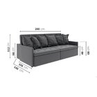 Sofá Retrátil E Reclinável 4 Lugares 280cm Dália Cabecasa Mad