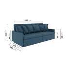 Sofá Retrátil E Reclinável 4 Lugares 280cm Dália Cabecasa Mad