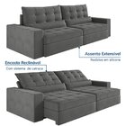 Sofá Retrátil E Reclinável 4 Lugares 280cm Embaúba Extra Cabe