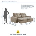 Sofá Retrátil E Reclinável 4 Lugares 290cm 6 Almofadas Dubai