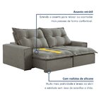 Sofá Retrátil E Reclinável 4 Lugares 290cm 6 Almofadas Dubai