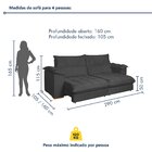 Sofá Retrátil E Reclinável 4 Lugares 290cm Italia Cinza