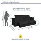 Sofá Retrátil E Reclinável 4 Lugares 290cm Italia Preto