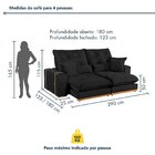 Sofá Retrátil E Reclinável 4 Lugares 290cm Kioto Preto