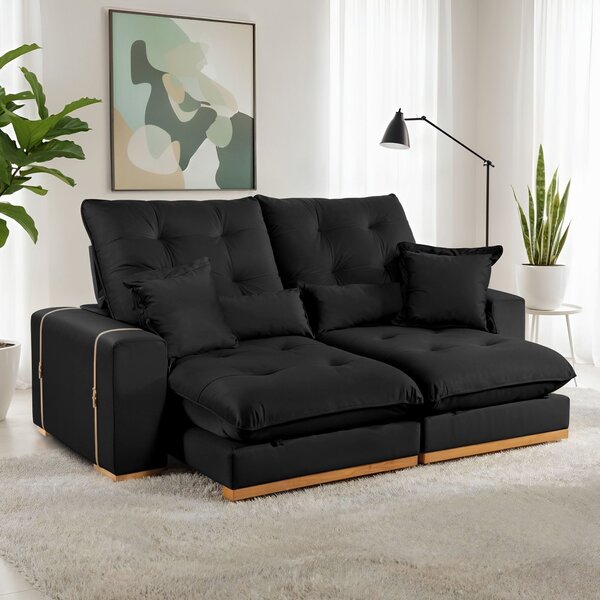 Sofá Retrátil E Reclinável 4 Lugares 290cm Kioto Preto | Black Friday ...