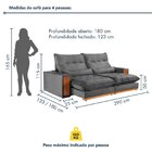 Sofá Retrátil E Reclinável 4 Lugares 290cm Santorini Cinza