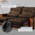 Sofá Retrátil E Reclinável 4 Lugares 290cm Santorini Marrom