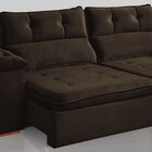 Sofá Retrátil E Reclinável 4 Lugares 290cm Vancouver Marrom