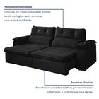 Sofá Retrátil E Reclinável 4 Lugares 290cm Vancouver Preto