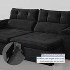 Sofá Retrátil E Reclinável 4 Lugares 290cm Vancouver Preto