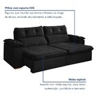 Sofá Retrátil E Reclinável 4 Lugares 290cm Vancouver Preto
