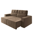 Sofá Retrátil E Reclinável 4 Lugares 2m Niterói Veludo Cappuc