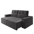 Sofá Retrátil E Reclinável 4 Lugares 2m Niterói Veludo Cinza