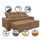 Sofá Retrátil E Reclinável 4 Lugares Chicago 1,70m Veludo Cas