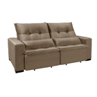 Sofá Retrátil E Reclinável 4 Lugares Chicago 2,30m Veludo Beg