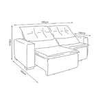Sofá Retrátil E Reclinável 4 Lugares Chicago 2,50m Veludo Beg