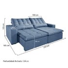 Sofá Retrátil E Reclinável 4 Lugares Com Almofadas Suzano  Az