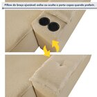 Sofá Retrátil E Reclinável 4 Lugares Com Entrada Usb E Porta