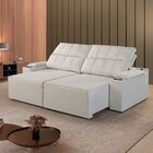 Sofá Retrátil E Reclinável 4 Lugares Com Entrada Usb E Porta