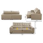 Sofá Retrátil E Reclinável 4 Lugares Com Molas 2,70m Camila S