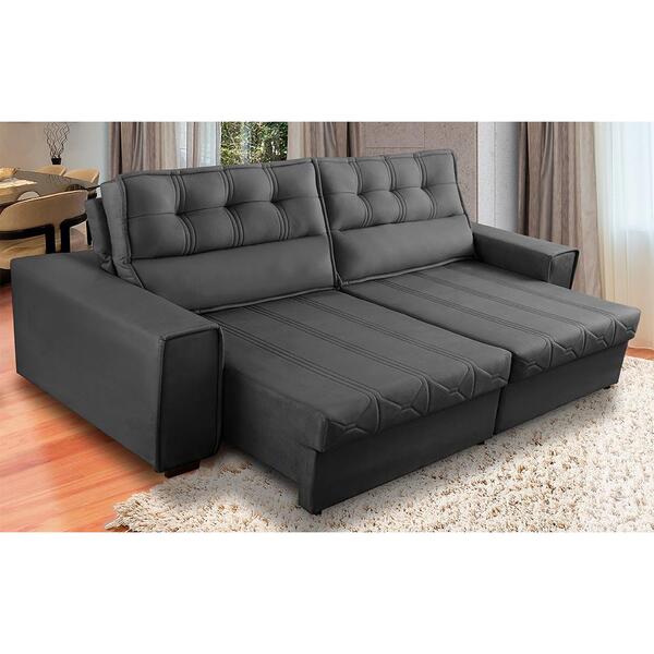 Sofá Retrátil E Reclinável 4 Lugares Com Molas 2,70m Camila S