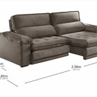 Sofá Retrátil E Reclinável 4 Lugares Esplendor  Veludo Cacau