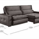 Sofá Retrátil E Reclinável 4 Lugares Fascínio  Veludo Tabaco