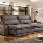 Sofá Retrátil E Reclinável 4 Lugares Fascínio  Veludo Tabaco