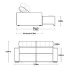 Sofá Retrátil E Reclinável 4 Lugares Gana 276 Cm  Preto