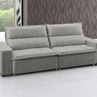 Sofá Retrátil E Reclinável 4 Lugares Linho Supreme 260cm Cinza