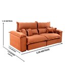 Sofá Retrátil E Reclinável 4 Lugares Lírio Suede Terracota