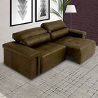 Sofá Retrátil E Reclinável 4 Lugares Maitê 256 Cm Couro Marro