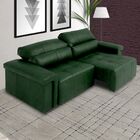Sofá Retrátil E Reclinável 4 Lugares Maitê 256 Cm Couro Verde