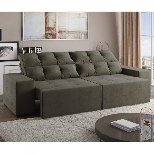 Sofá Retrátil E Reclinável 4 Lugares Milena Bombom Espresso M